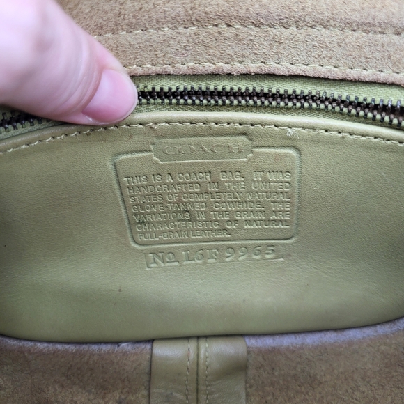 Vintage Coach Legacy Small Fold Over Flap Shoulder Bag Purse Green Leather - Picture 4 of 13